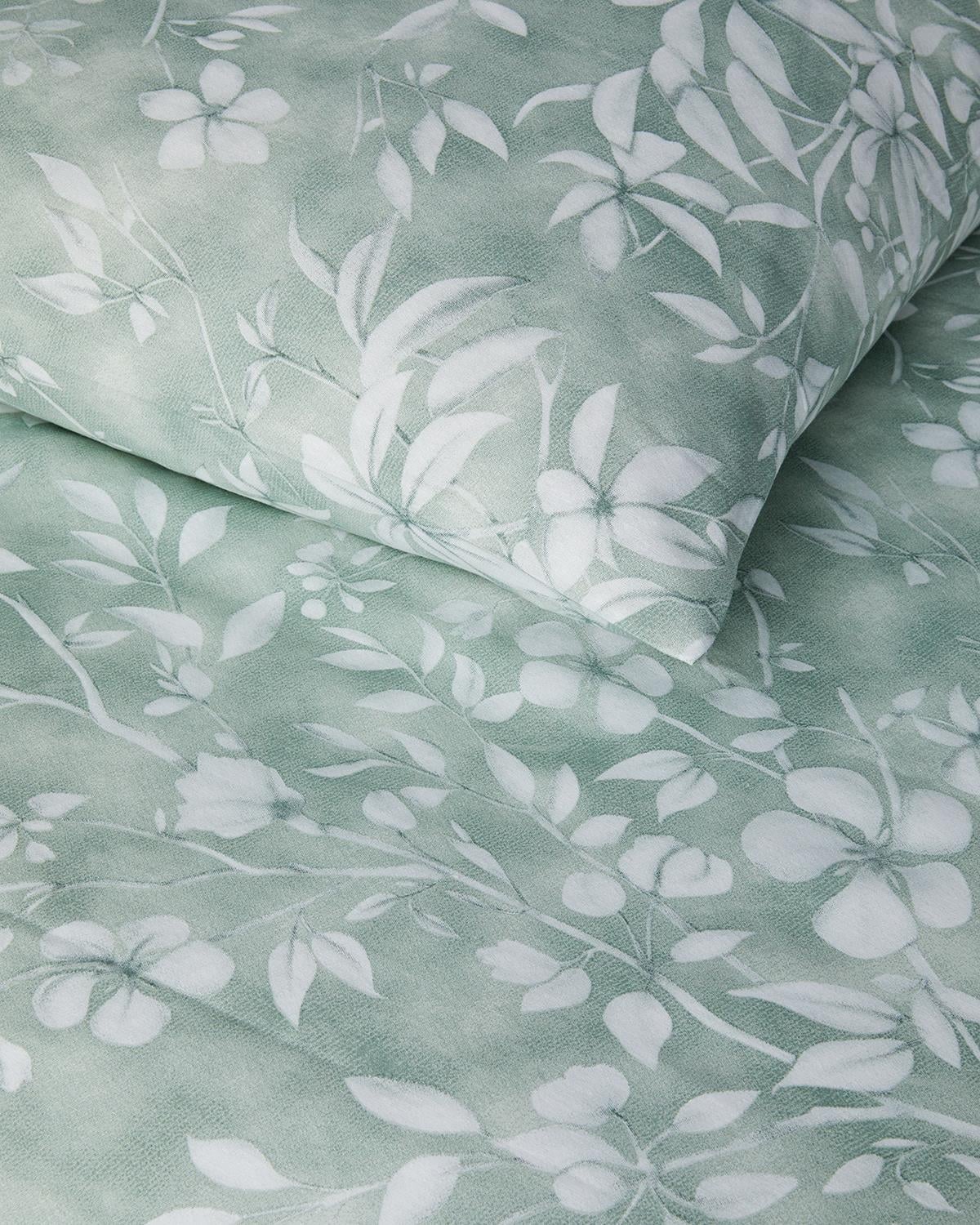 Ivy Flowers Tek Kişilik Nevresim Takımı Yeşil