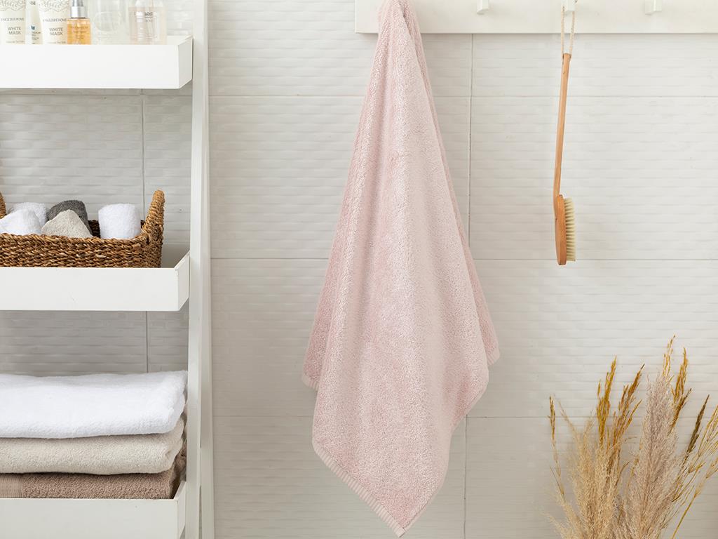 Leafy Bambu Banyo Havlusu Pudra Pembe