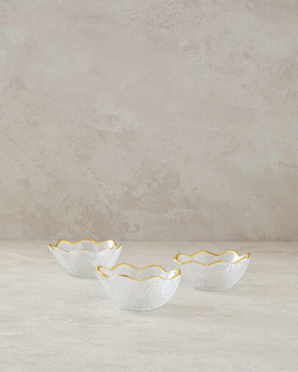 Marigold Exclusive Cam 3'lü Çerezlik Gold