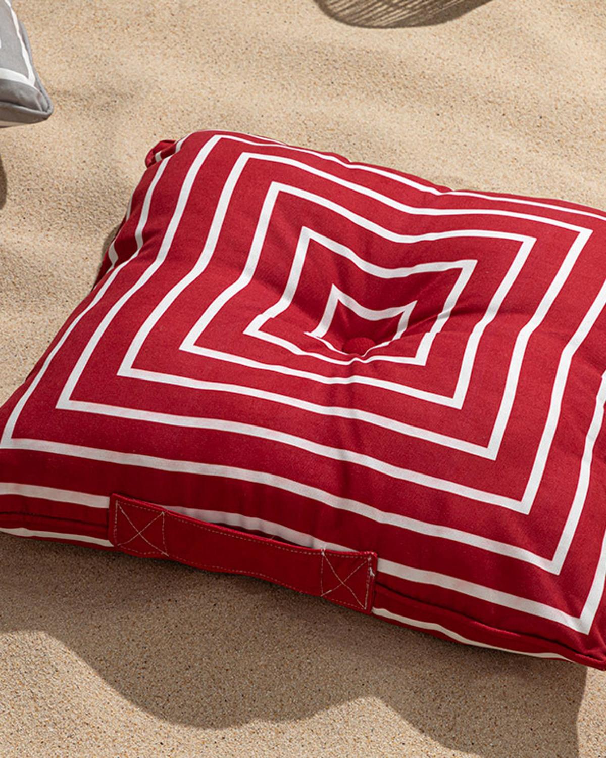Northsea Pamuk Dekoratif Minder Beyaz - Bordo