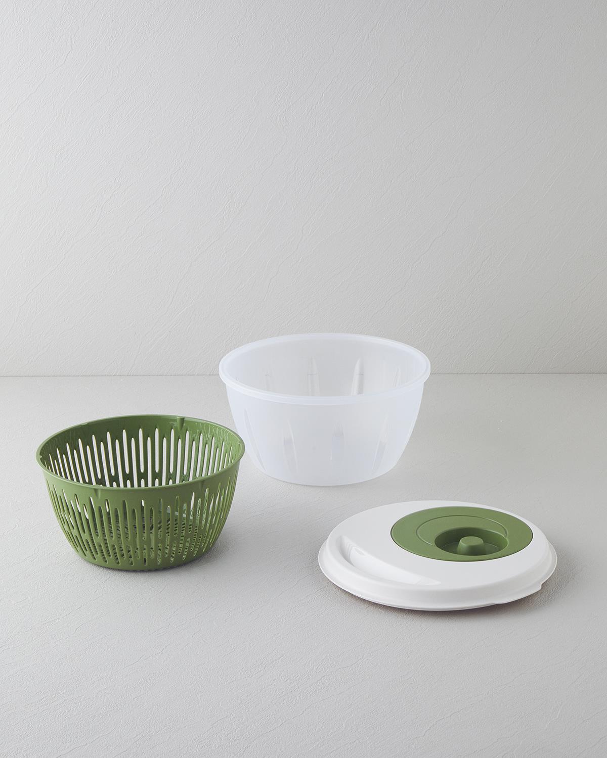 Alexi Plastik Salata Kurutucu Mutfak Gereci 25,6x25,6x14,2 cm Yeşil