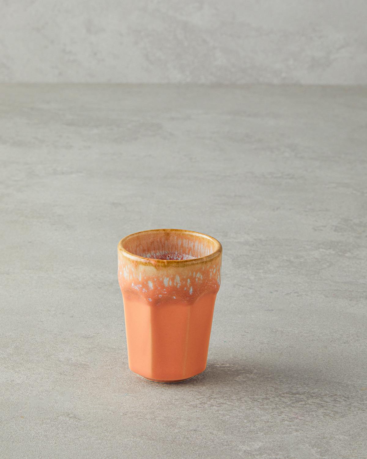 Alicent Seramik Espresso Fincan 105 ml Açık Turuncu