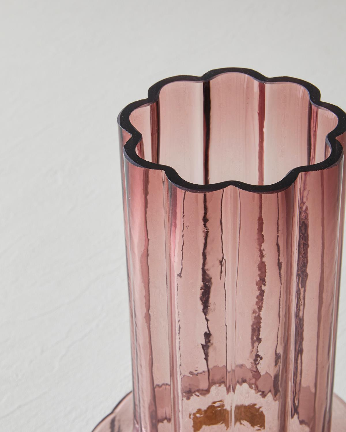 Alina Cam Vazo 29 cm Mor