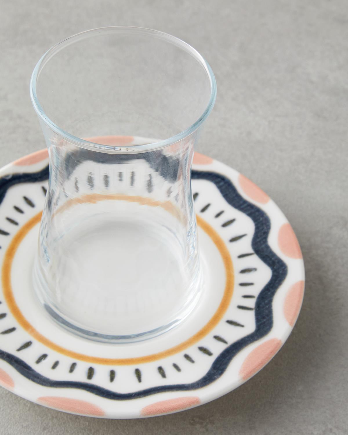 Alvina Porselen 12 Parça 6 Kişilik Çay Seti 165 ml Mavi - Pembe