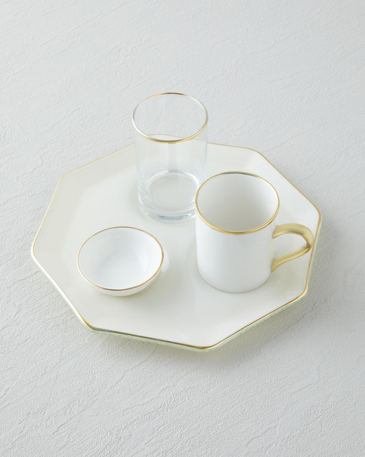 Alya Tek Kişilik Kahve Sunum Seti 90 ml Krem-Gold