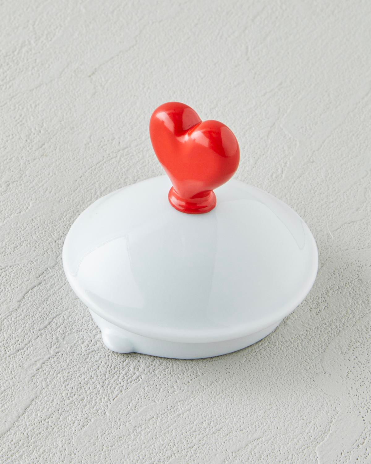 Amour Porselen Isıtıcılı Demlik Seti 850 ml Beyaz