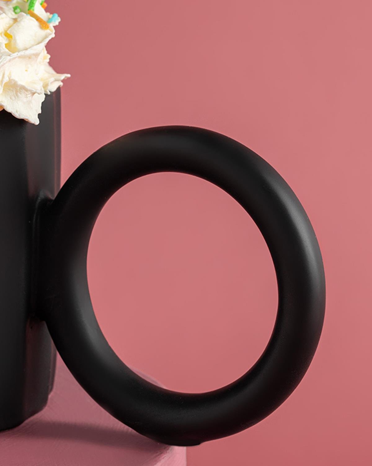 Angled New Bone China Kupa 260 ml Siyah
