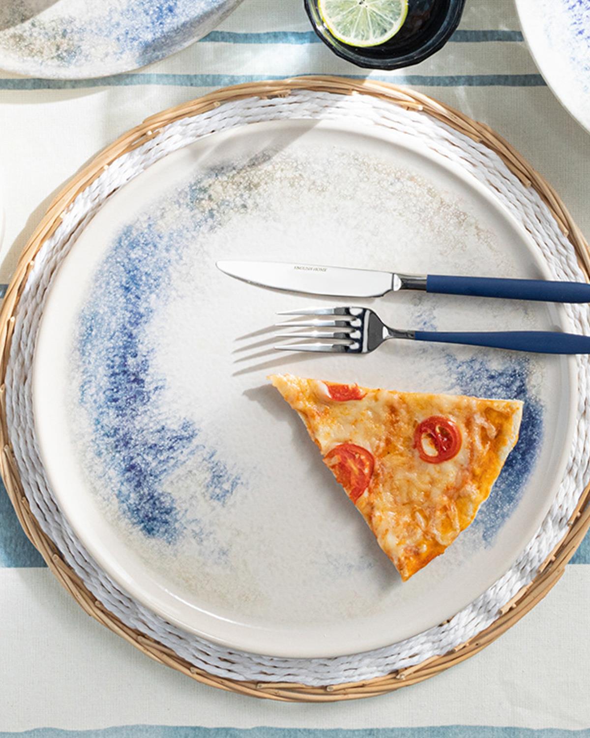 Aqua Side Seramik Pizza Servis Tabağı 32 cm Mavi