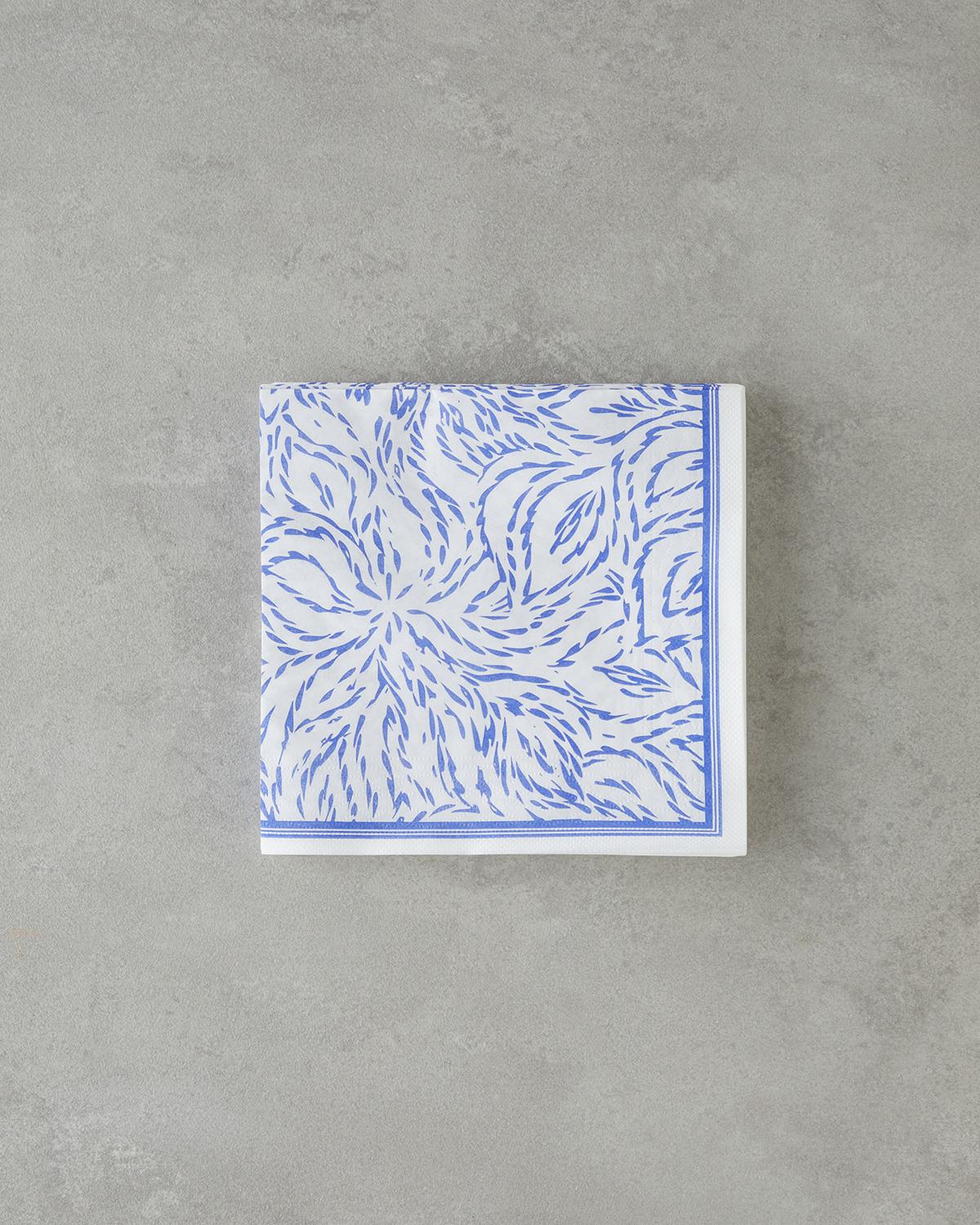 Aqualis Kağıt 20'li Kağıt Peçete 33x33 cm Mavi-Beyaz