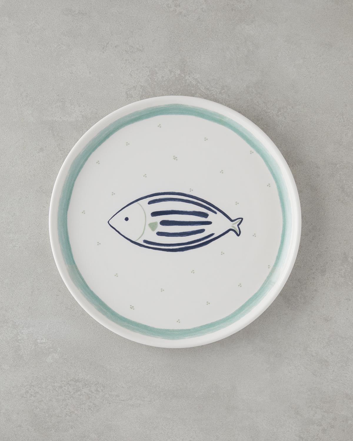 Aqualuna Seramik Servis Tabağı 26 cm Mavi-yeşil
