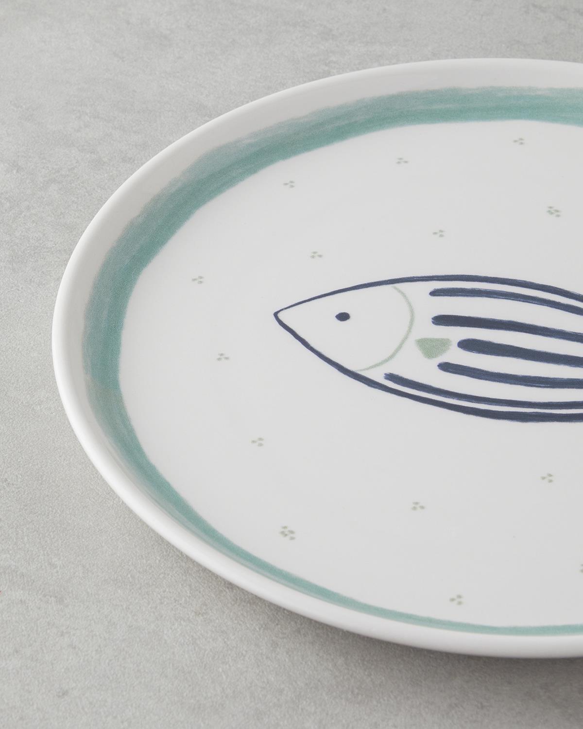 Aqualuna Seramik Servis Tabağı 26 cm Mavi-yeşil