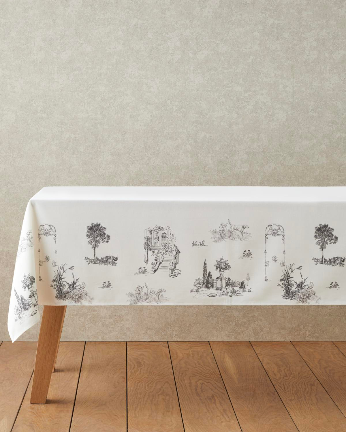 Arborelle Polyester Masa Örtüsü 150x200 cm Siyah - Beyaz