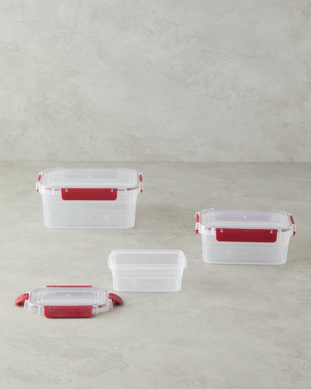 Arnie Plastik 3'lü Saklama Kabı 15.5x21x 9 cm Bordo
