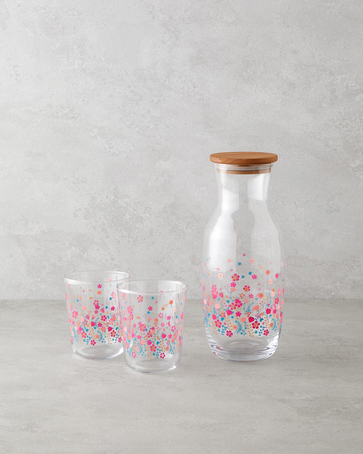 Auro Cam 3 Parça Su Takımı 1000 ml + 315 ml Renkli