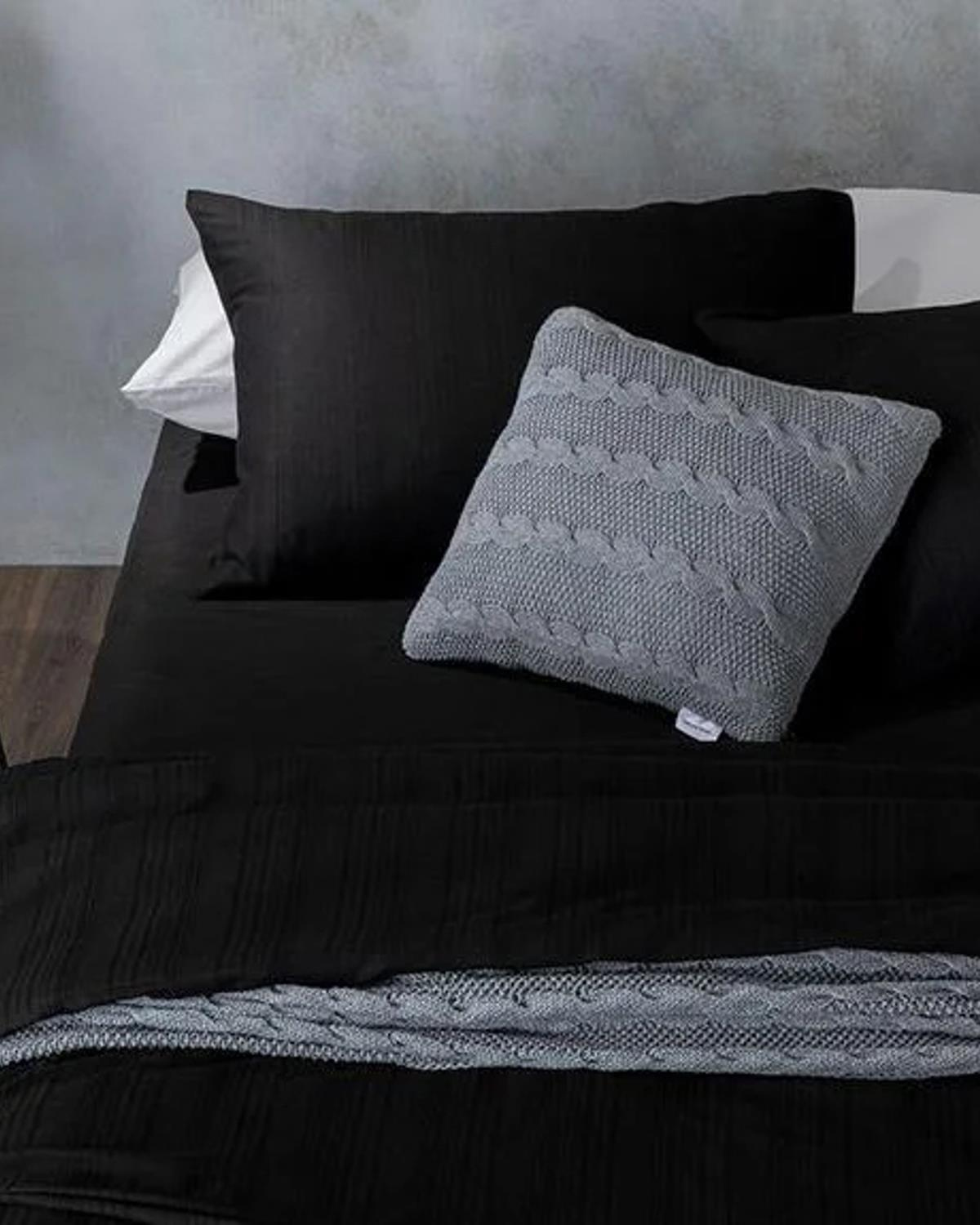 Aurora Silky Touch King Size Düz Çarşaf Nvr Tk 240x220 cm Siyah