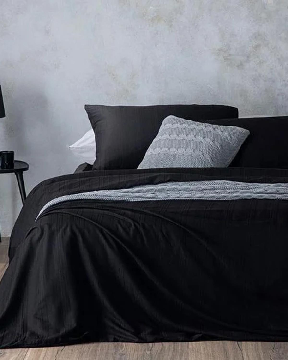 Aurora Silky Touch King Size Düz Çarşaf Nvr Tk 240x220 cm Siyah