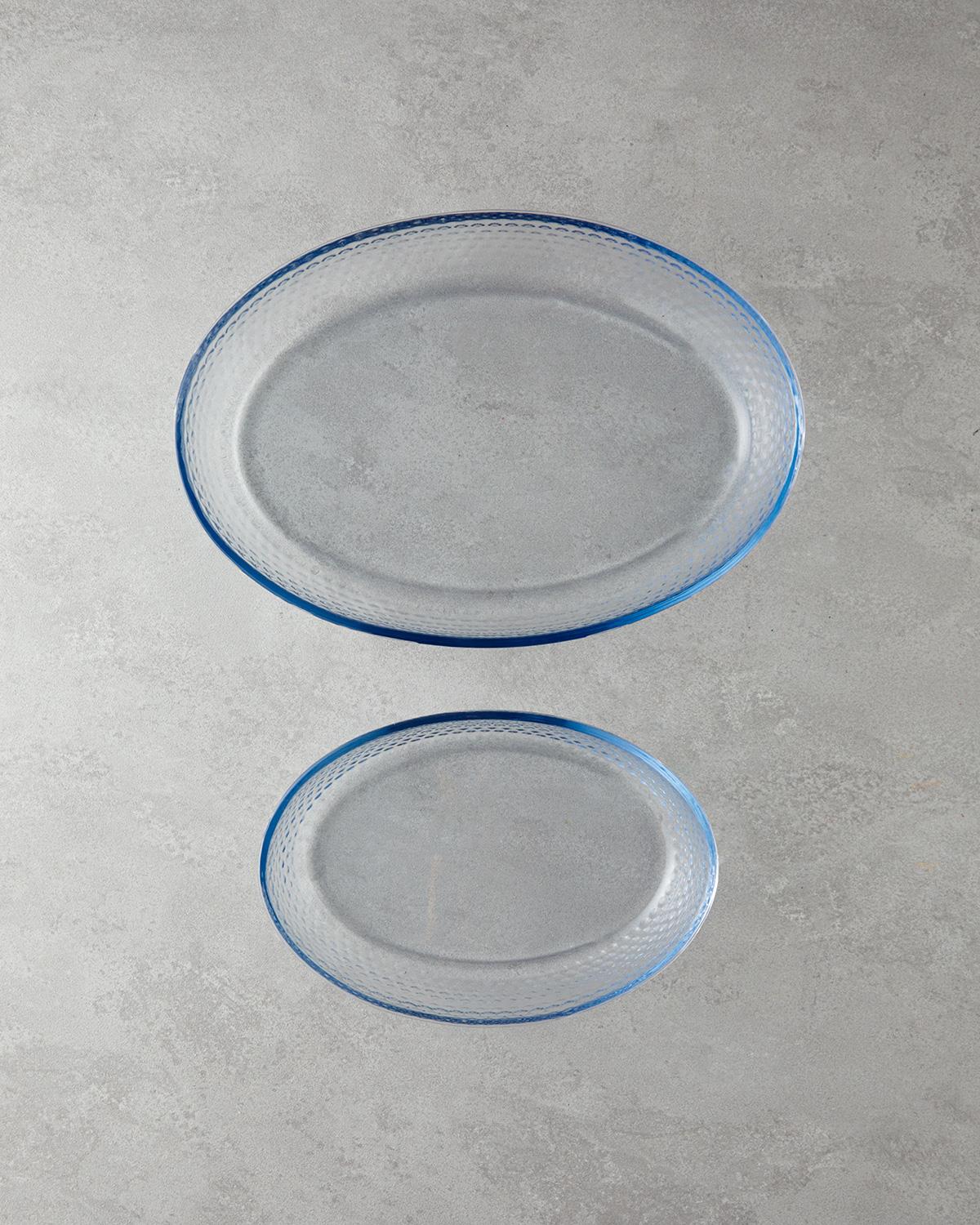 Bake&Serve Cam 2’li Oval Fırın Kabı 24x35-18x26 cm Şeffaf