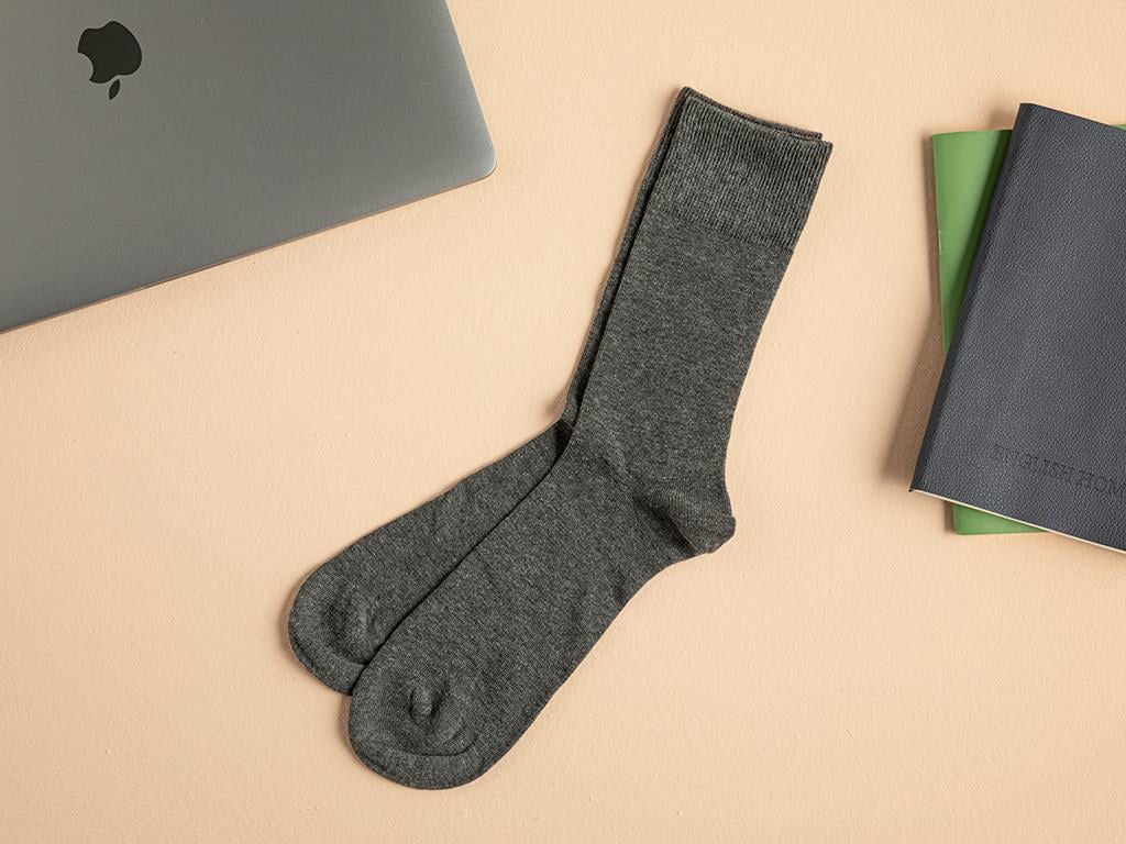 Basic Cotton Pamuk Erkek Soket Çorap - Gri