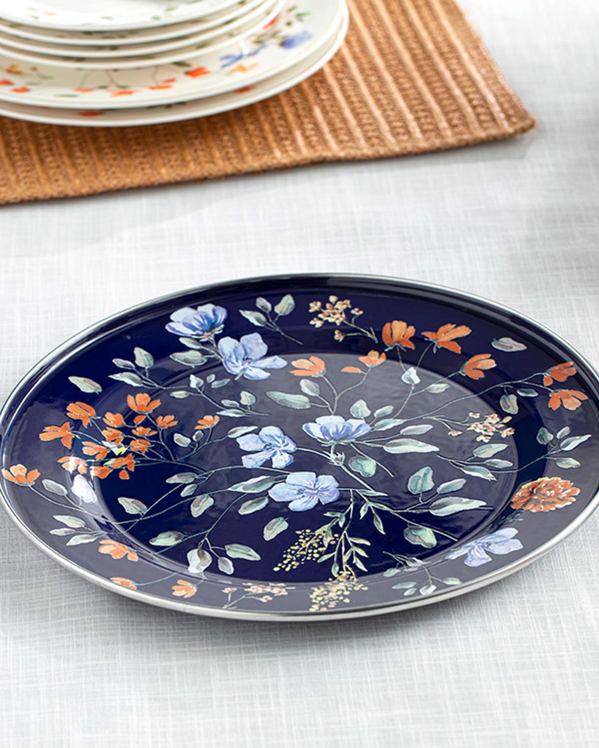 Belleza Emaye Sunumluk 31 cm Kobalt Mavi