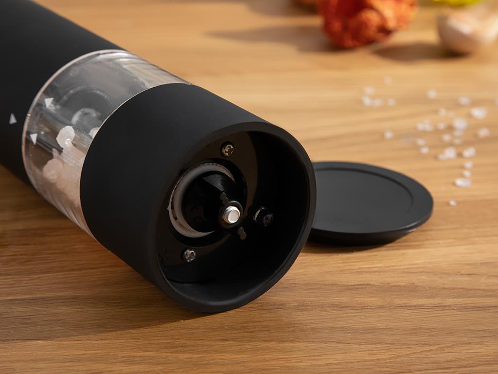 Bergamo Plastik Pilli Otomatik Değırmen Siyah