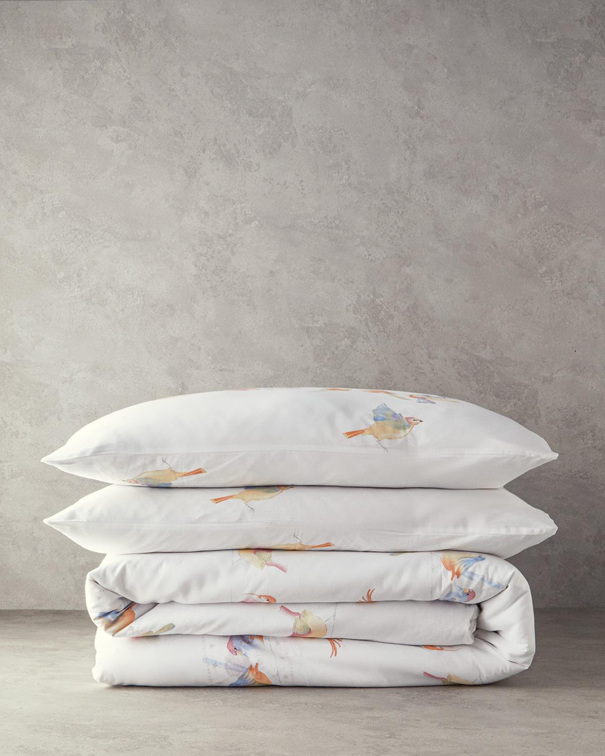 Bird Talk King Size Nevresim Takımı Yeşil