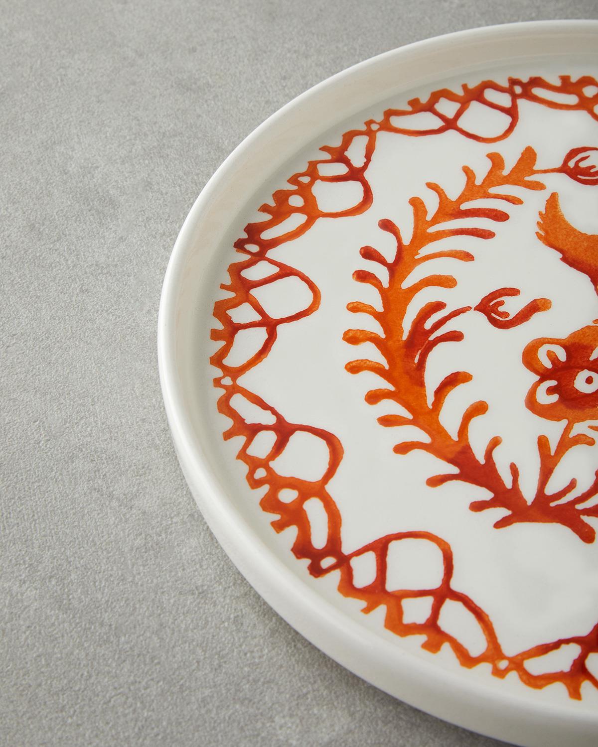 Birdie Seramik 4'lü Pasta Tabağı 20 cm Renkli
