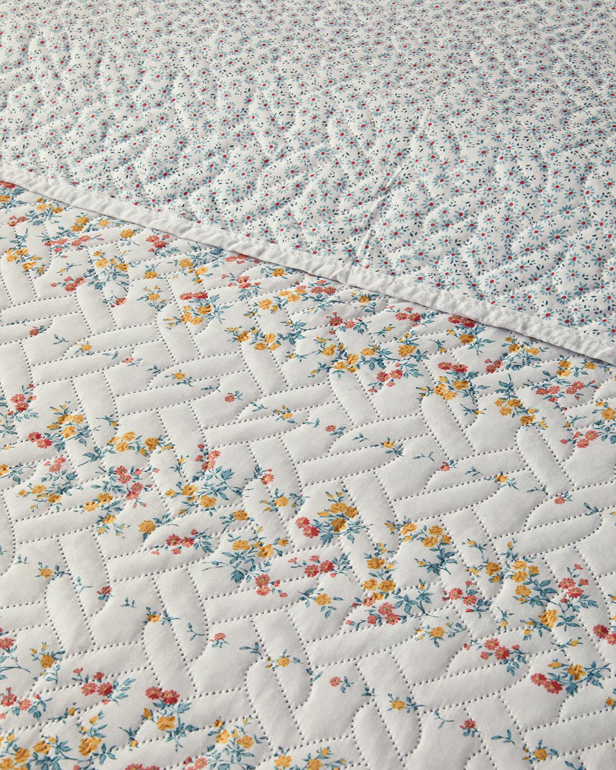 Bloomy Stripe King Size Yatak Örtüsü Takımı Turuncu