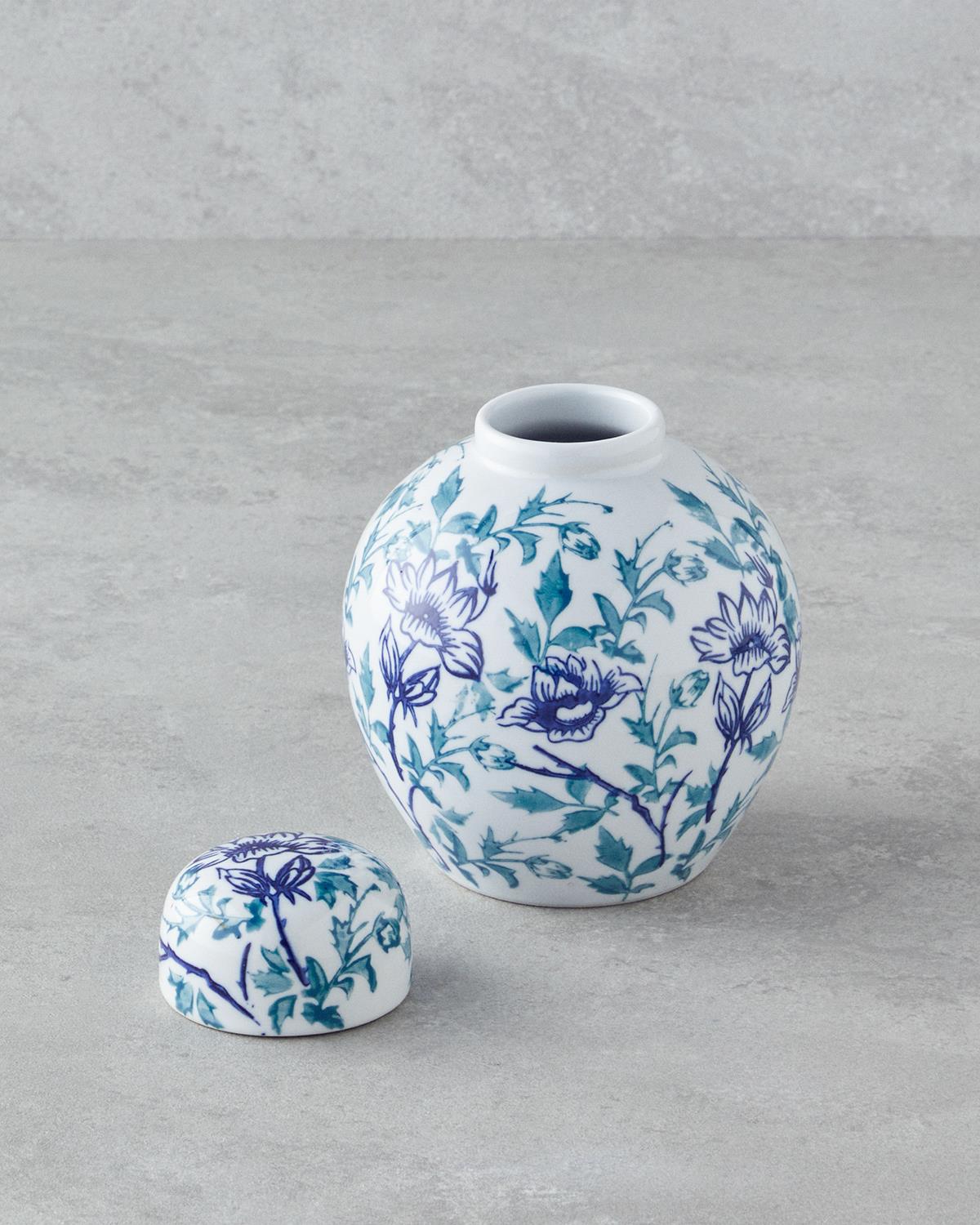 Blue Blanc Porselen Küp 19 cm Mavi-Beyaz