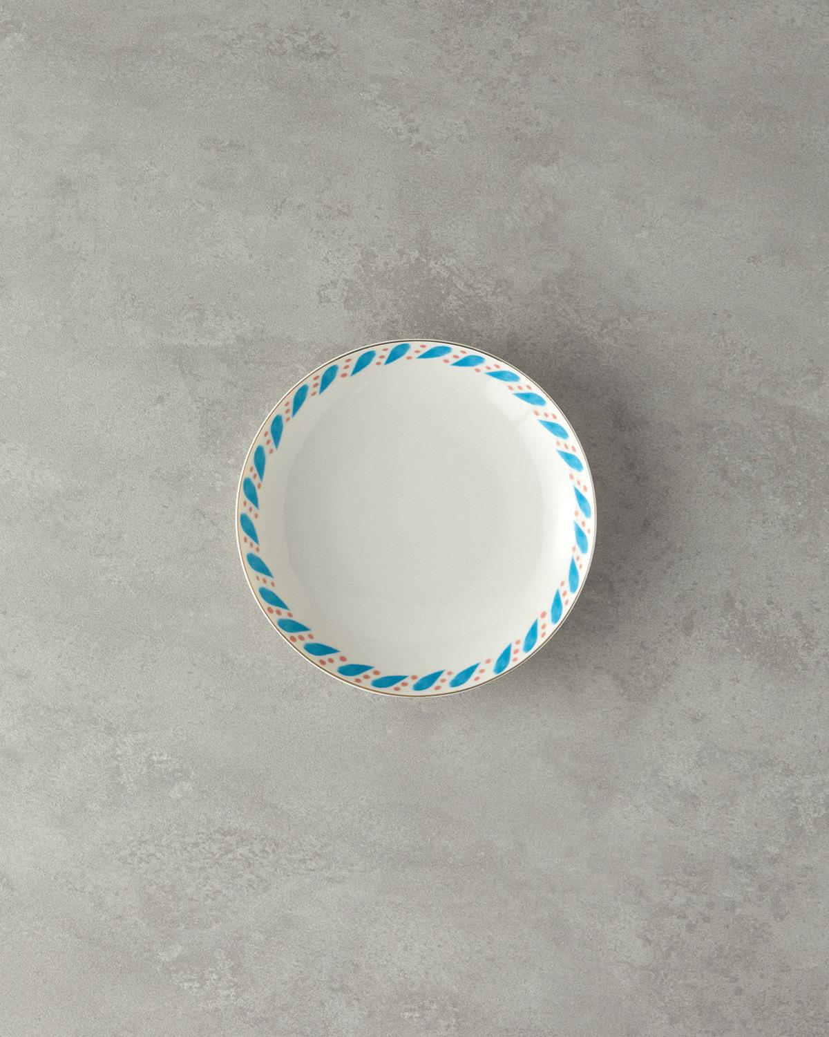 Blue Carny Bone Porselen Çukur Tabak 20 cm Mavi