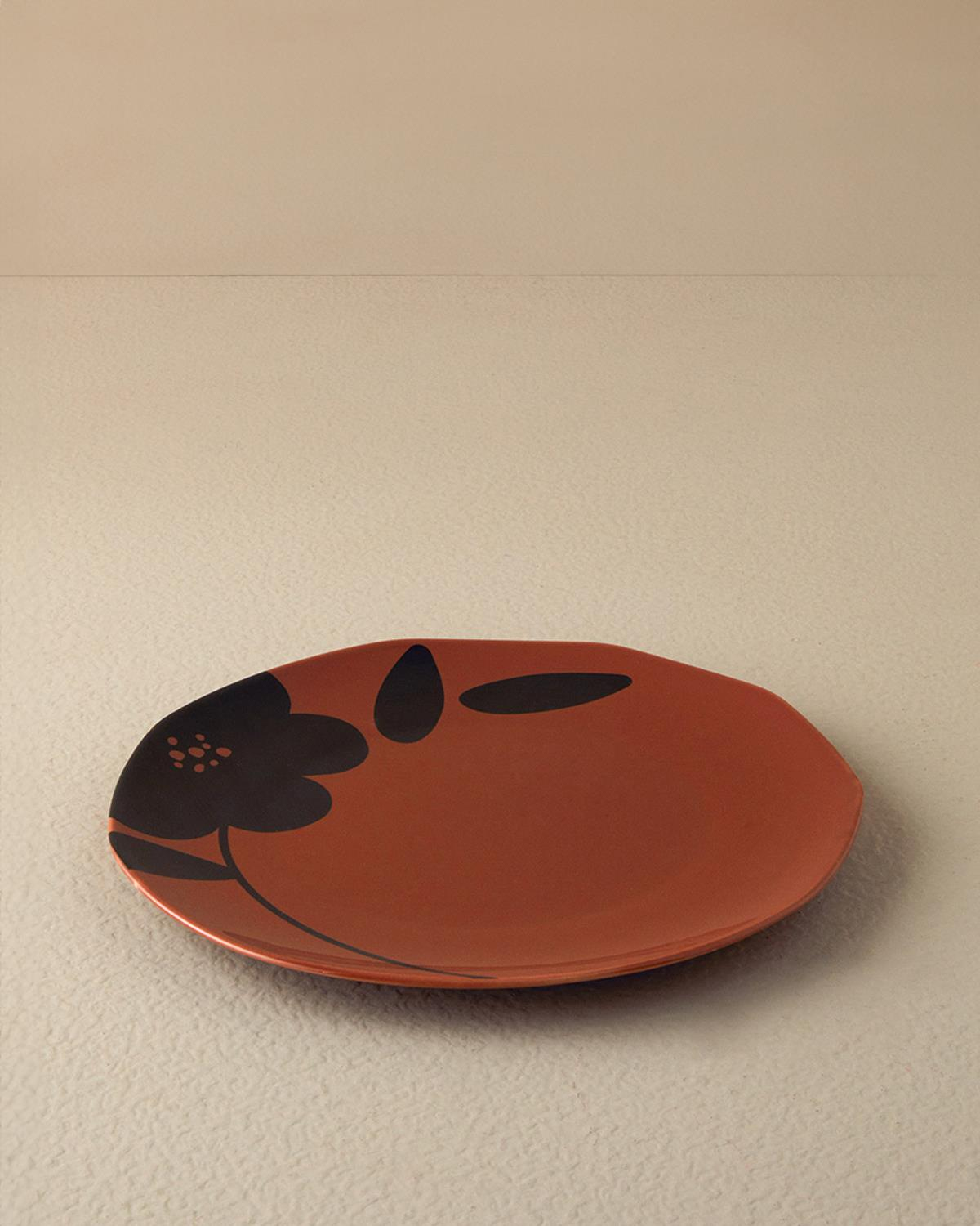 Bohemia Porselen Servis Tabağı 27 cm Terracotta