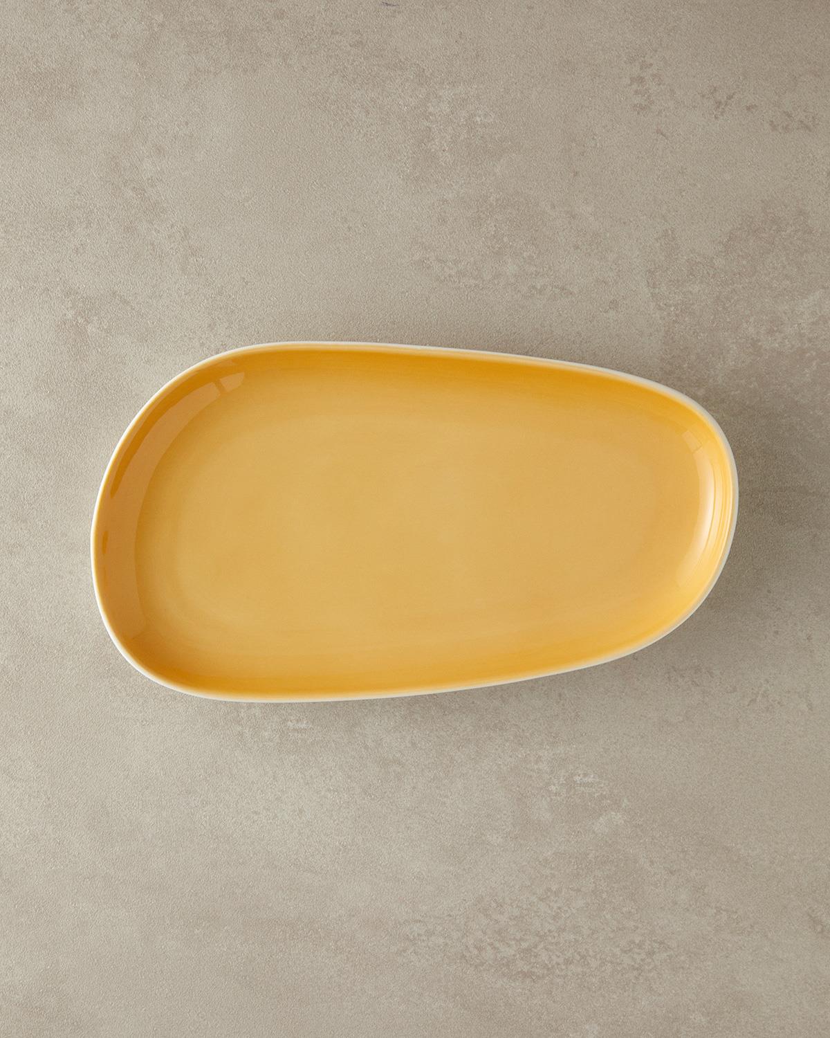 Boho New Bone China Kayık Tabak 27 cm Sarı