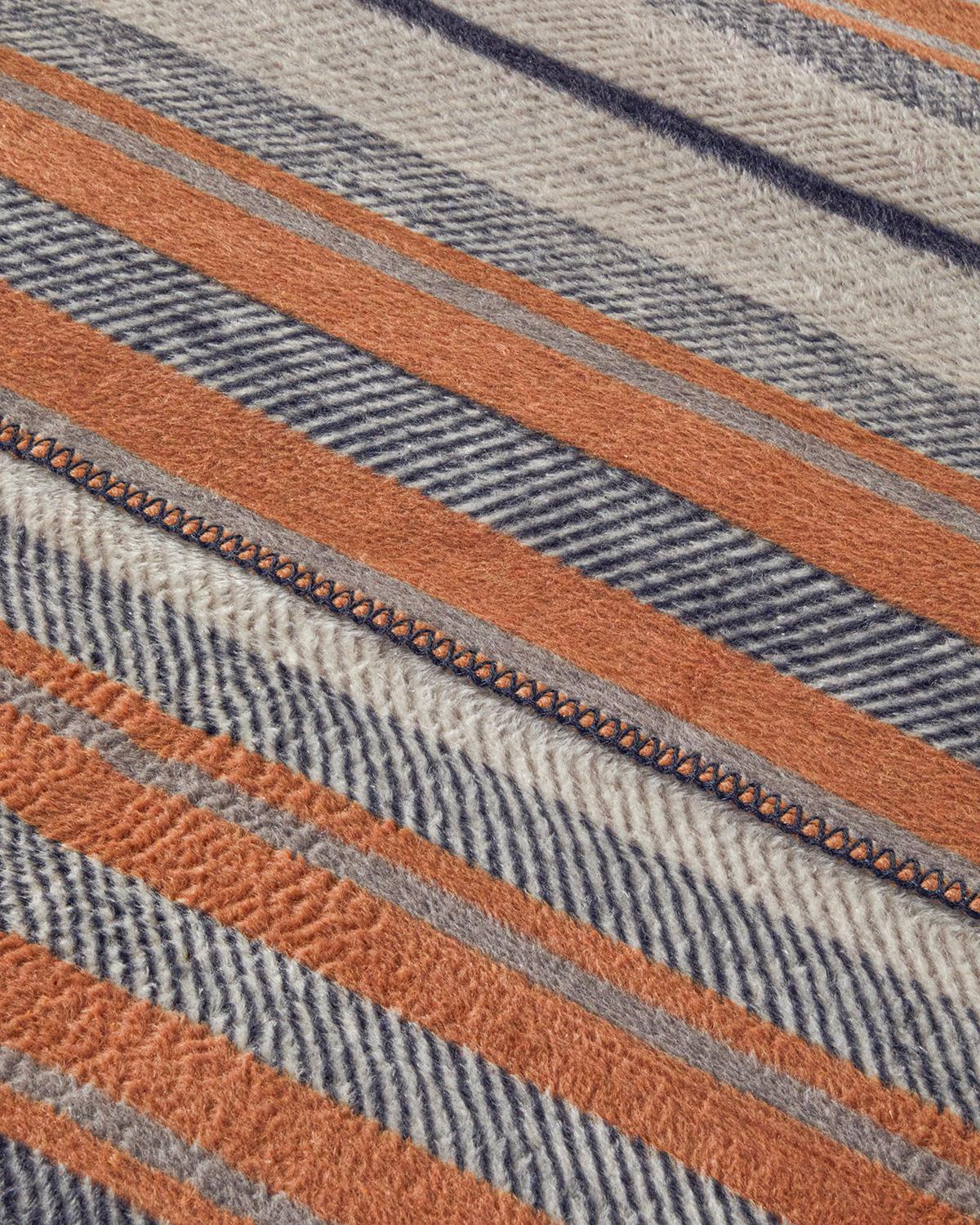 Bold Stripe Akrilik Tek Kişilik Battaniye 150x200 cm Antrasit
