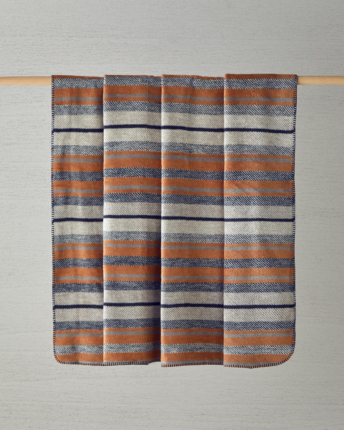 Bold Stripe Akrilik Tek Kişilik Battaniye 150x200 cm Antrasit