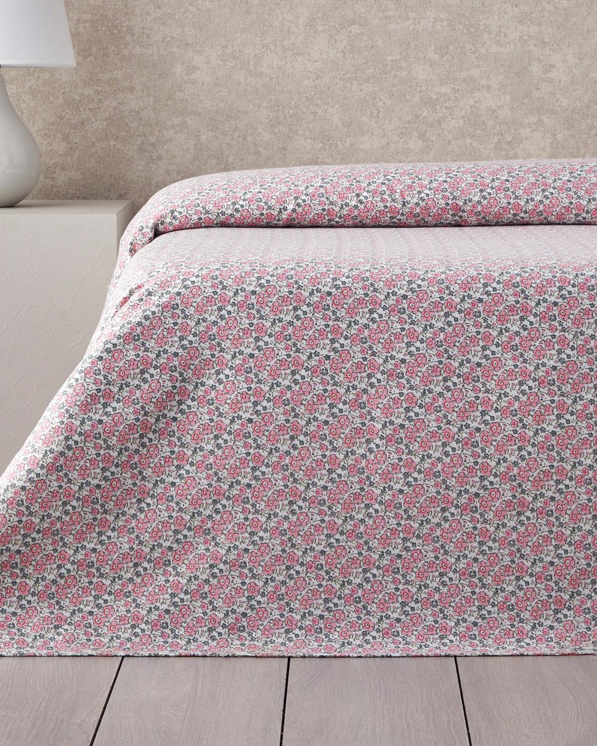 Bright Floral Ecosoft Çift Kişilik Pike 200x220 cm Pembe