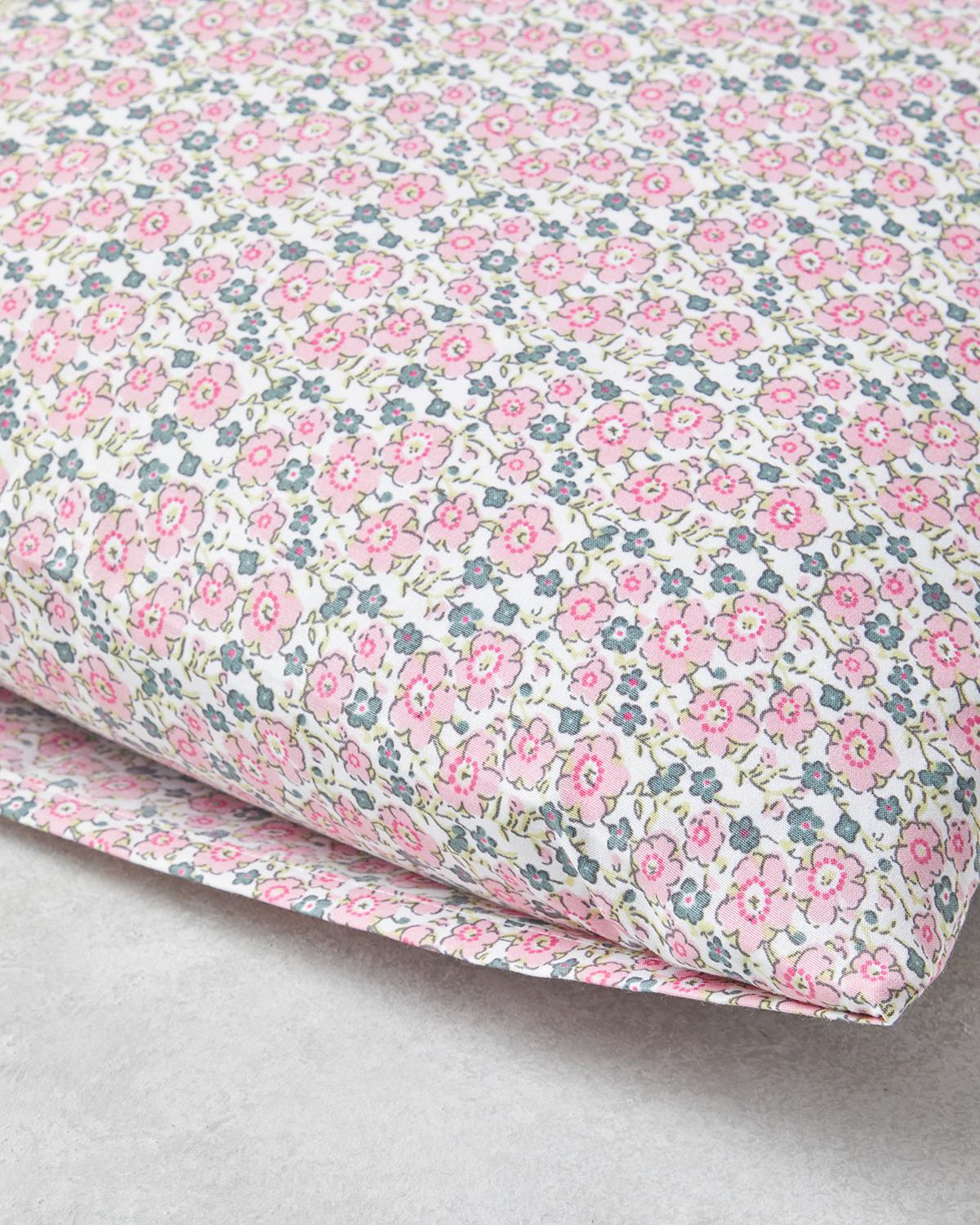Bright Floral Kolay Ütülenir 2'li Yastık Kılıfı 50x70 cm Pembe
