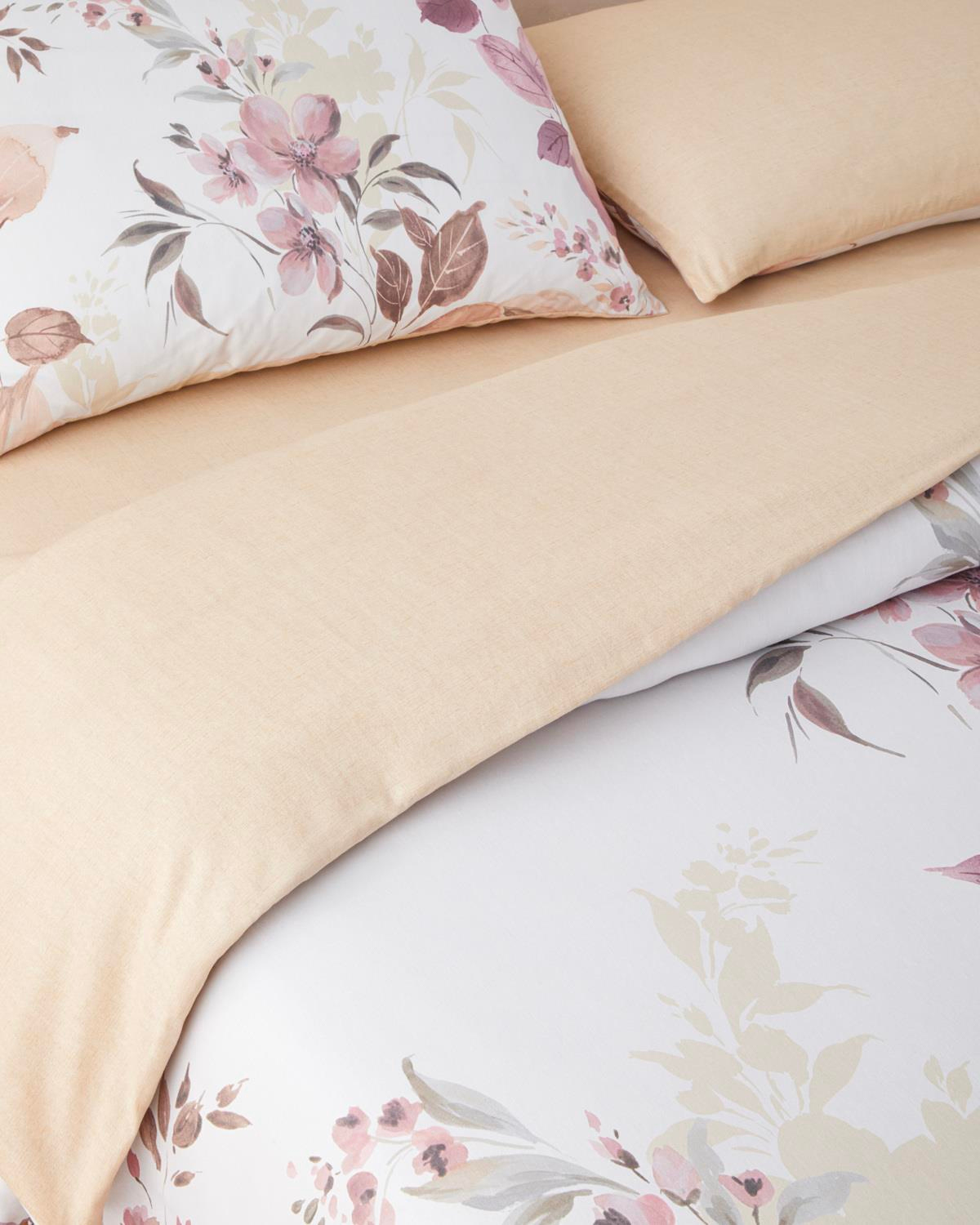 Bright Garden Dijital Baskılı Kolay Ütülenir  Çift Kişilik Nevresim Takımı 200x220 cm Pembe - Sarı