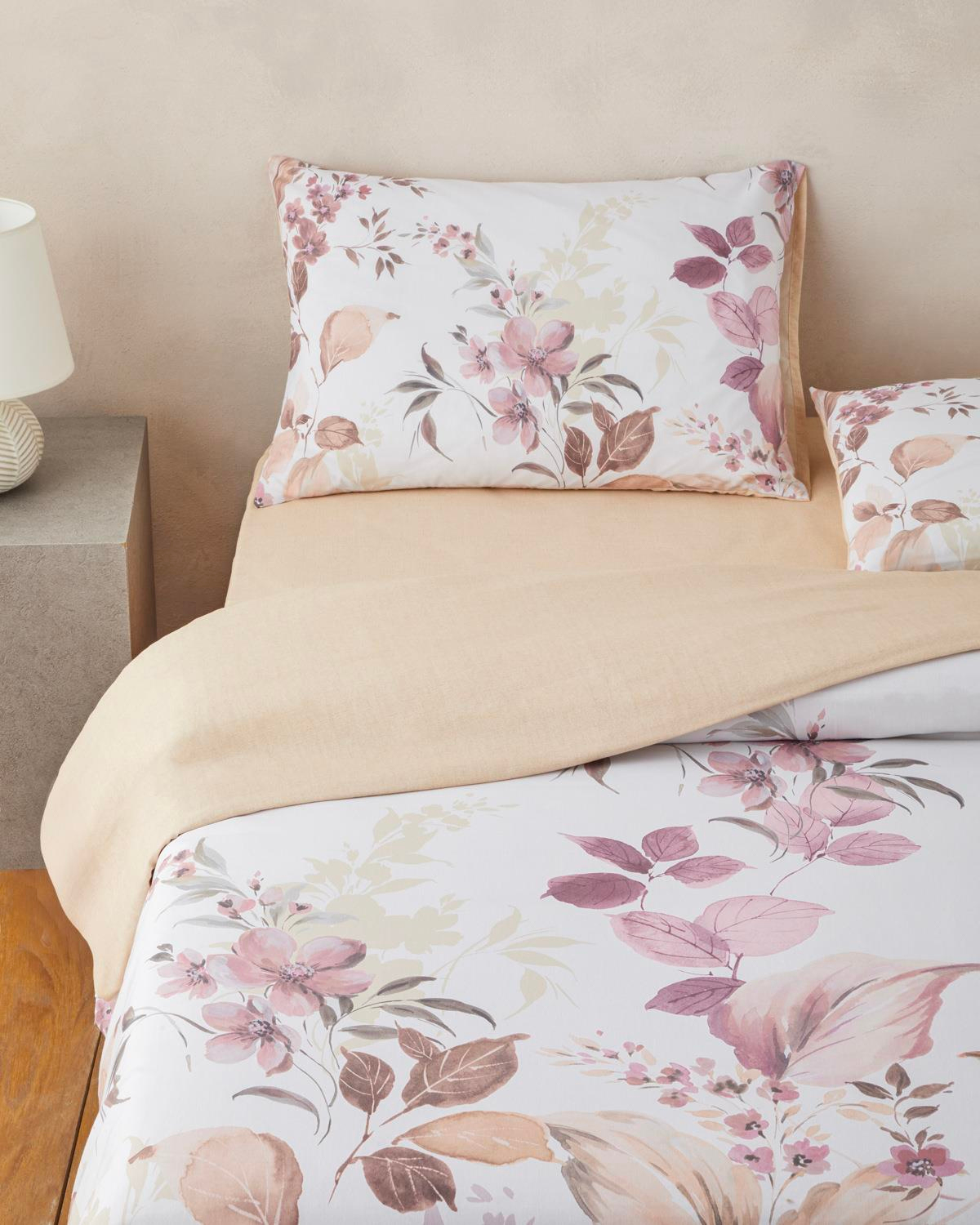 Bright Garden Dijital Baskılı Kolay Ütülenir  Tek Kişilik Nevresim Takımı 160x220 cm Pembe - Sarı