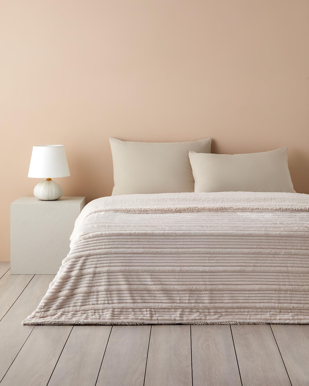 Bright Line Sherpa Supersoft Çift Kişilik Battaniye 200x220 cm Krem