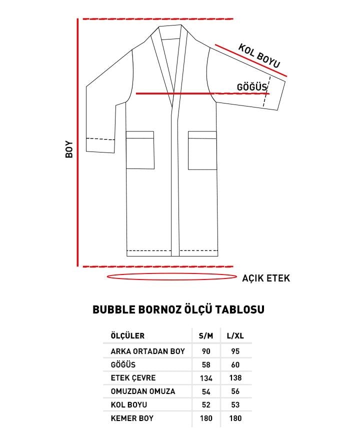 Bubble %100 Pamuk Bornoz Lila
