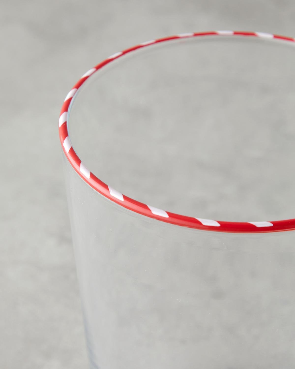 Candy Cane Stripe Cam Bardak 510 ML Kırmızı