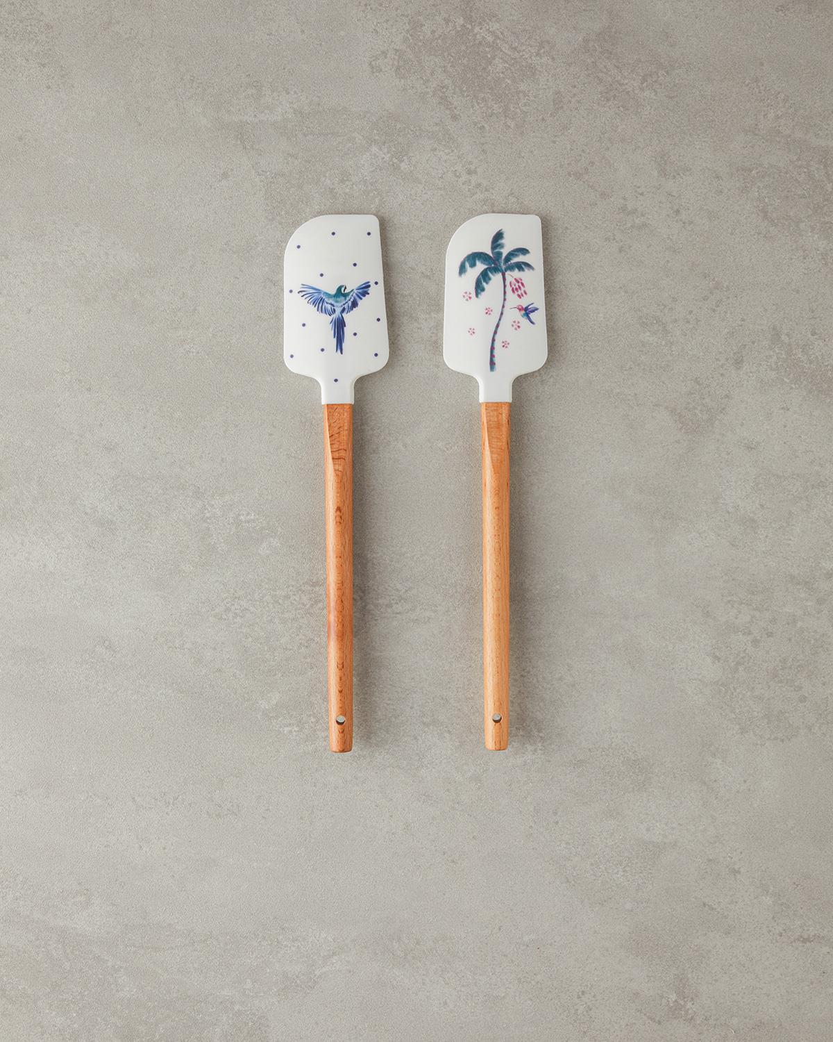 Carnival Palm Bambu Spatula Servis Gereci Beyaz