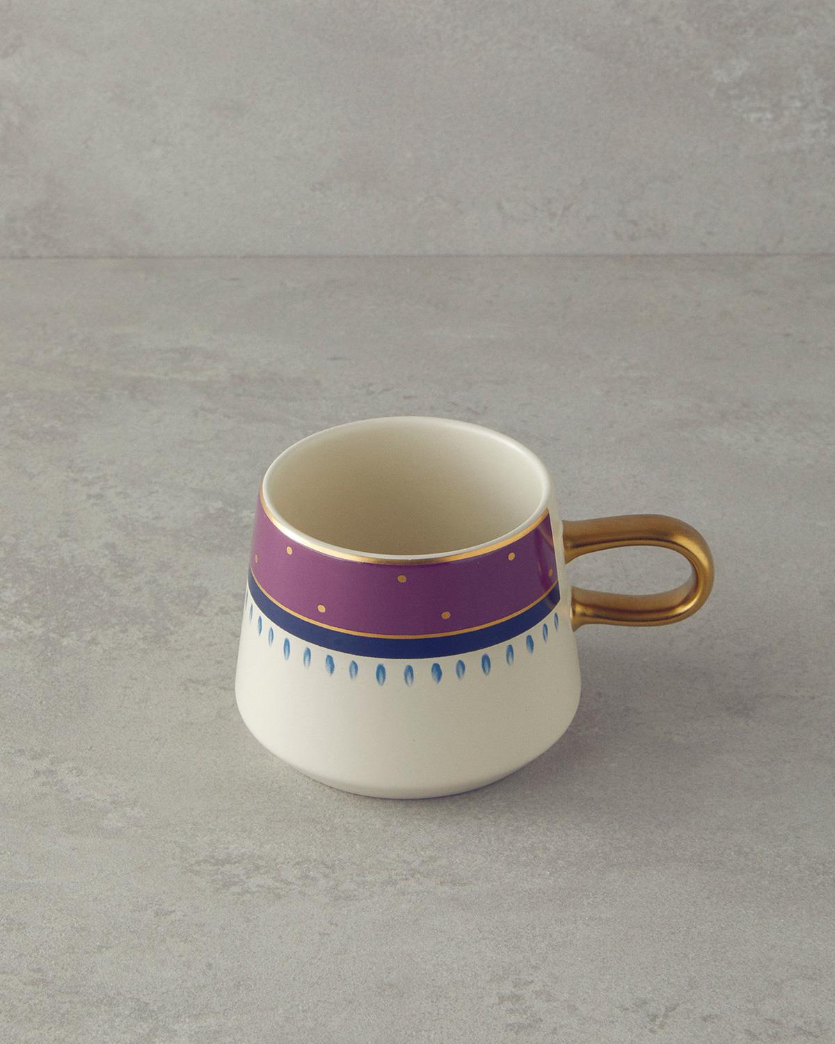 Carnival Path Stoneware Kupa Fuşya-Yeşil