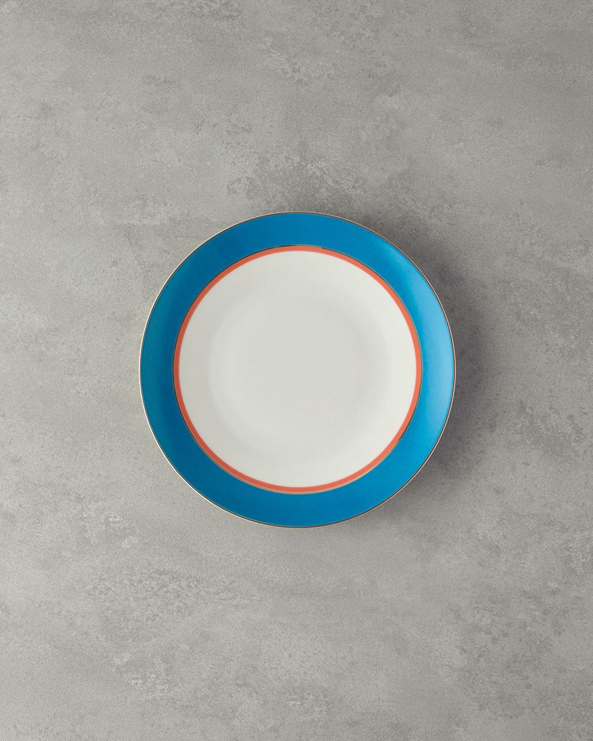 Carny Bone Porselen Servis Tabağı 25 cm Mavi