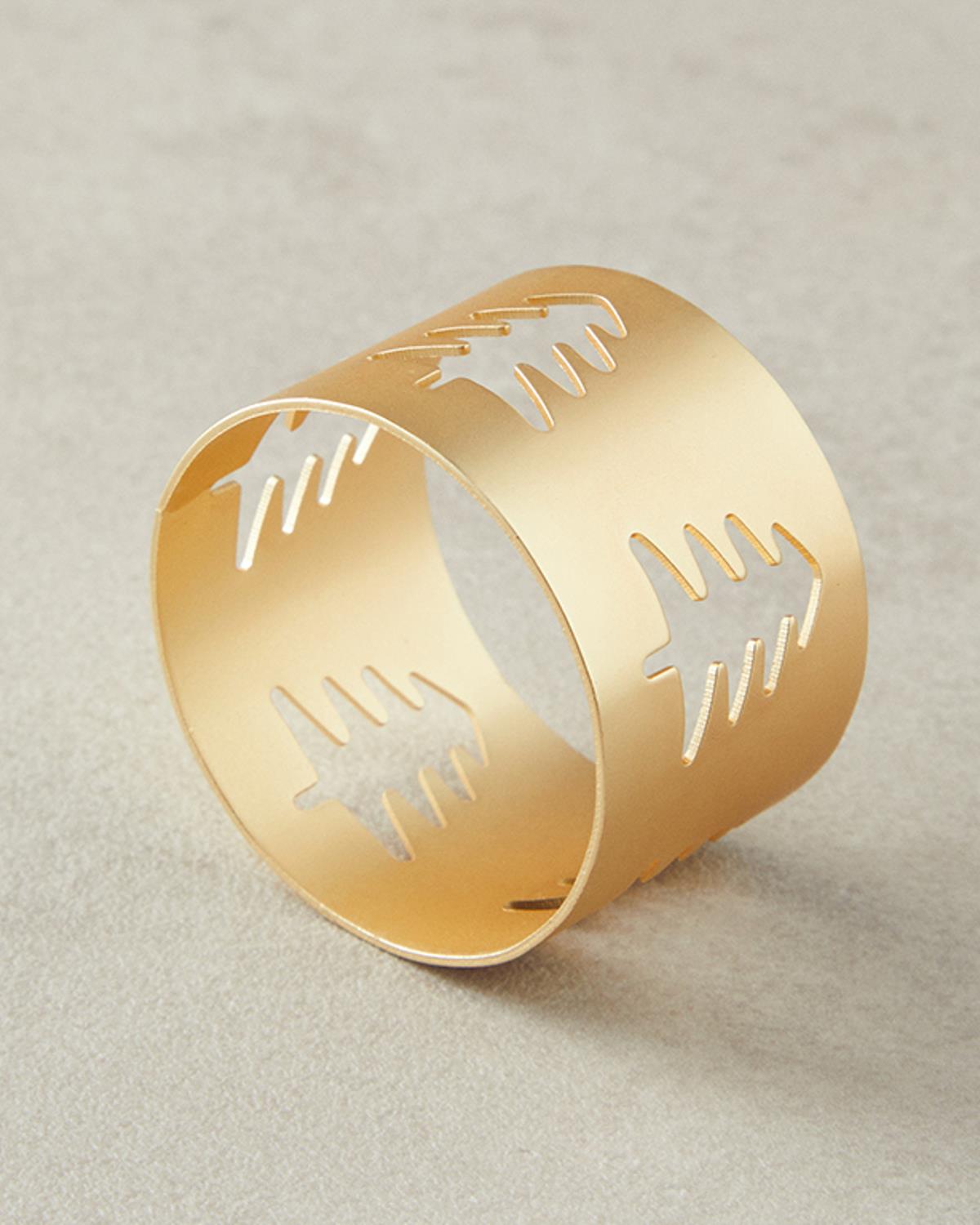 Casamere Metal 4'lü Peçete Halkası Gold