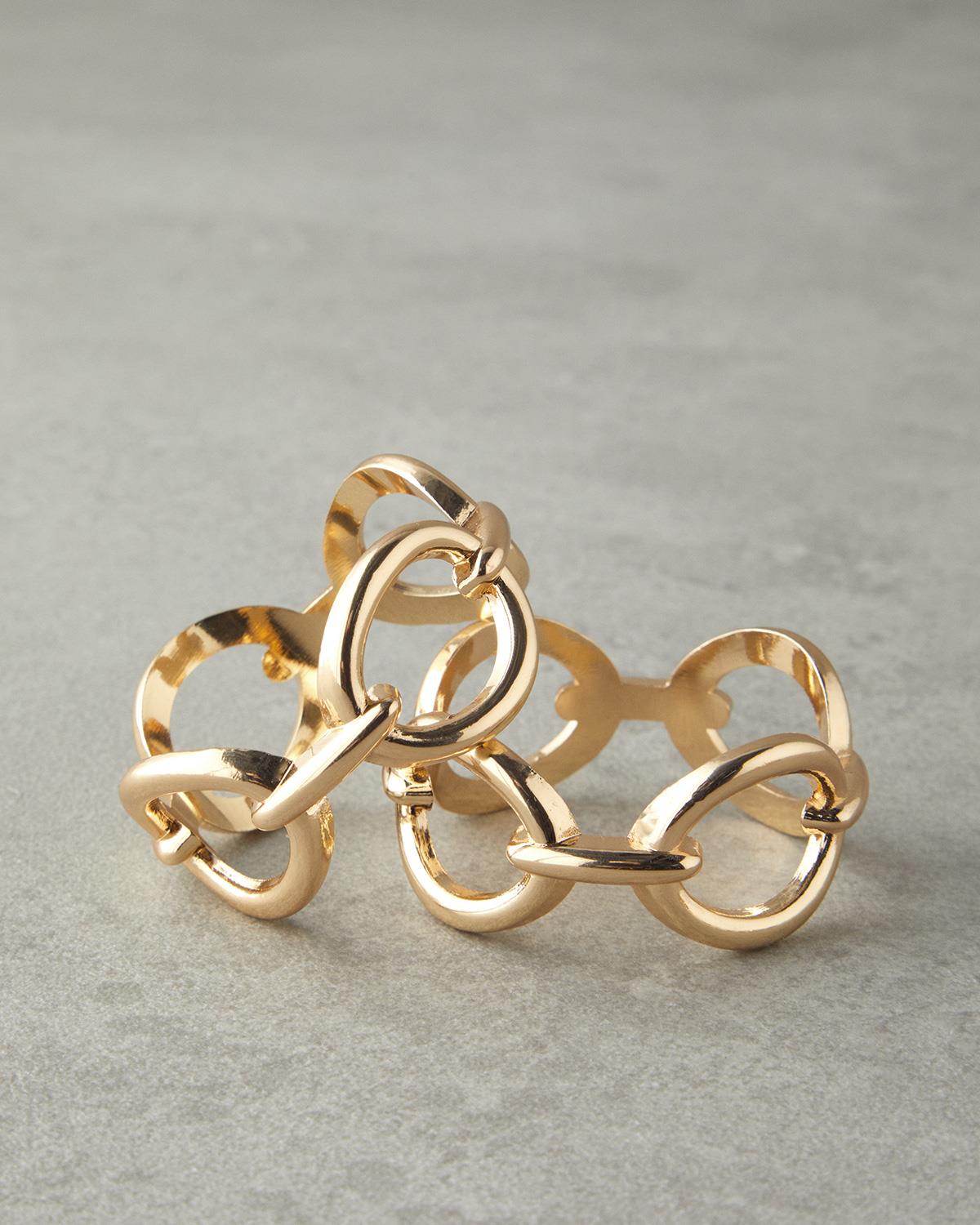 Chain Metal 4'lü Peçete Halkası Gold