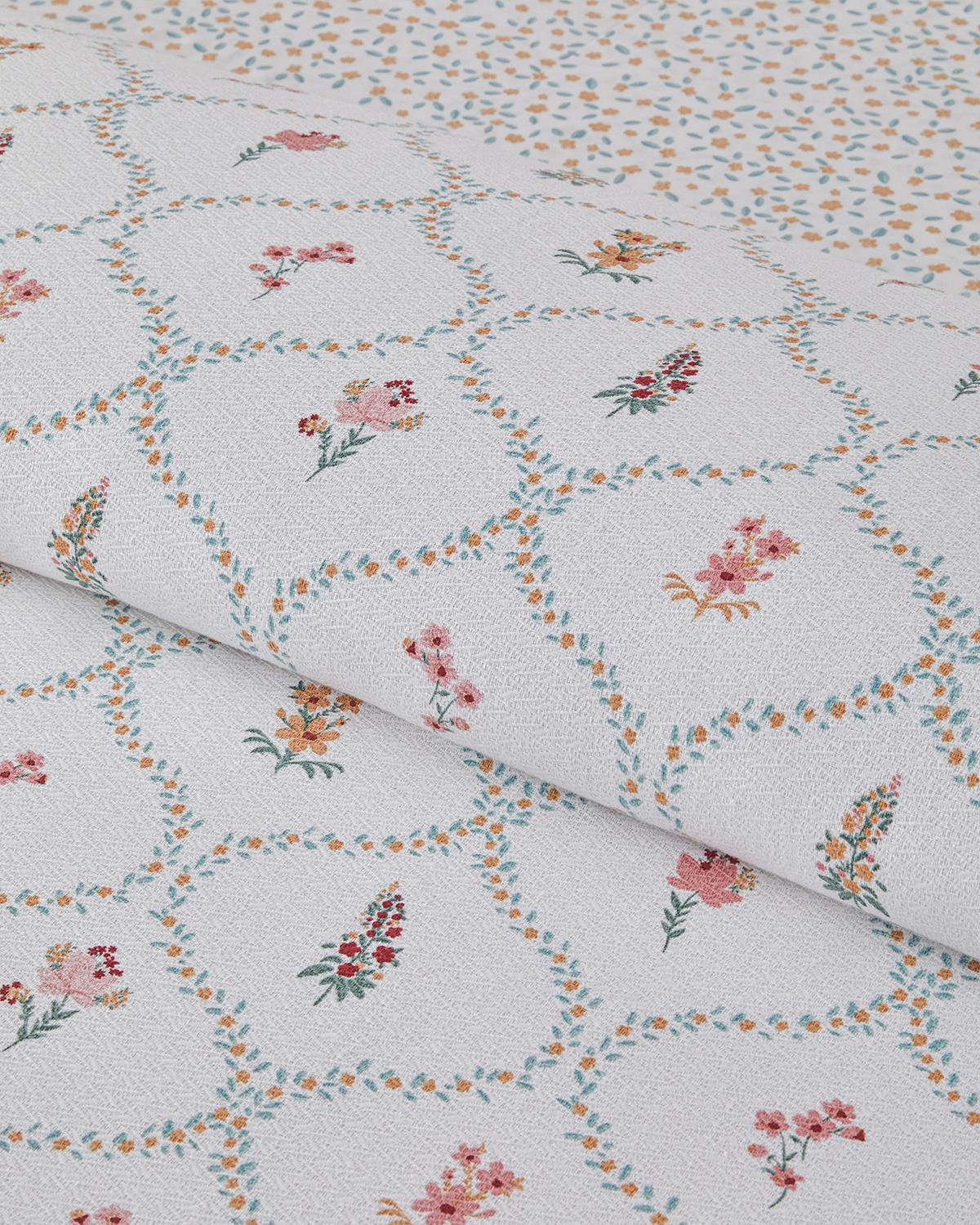Chamomile Cells Baskılı King Size Pike Takımı 240x220 cm Sarı