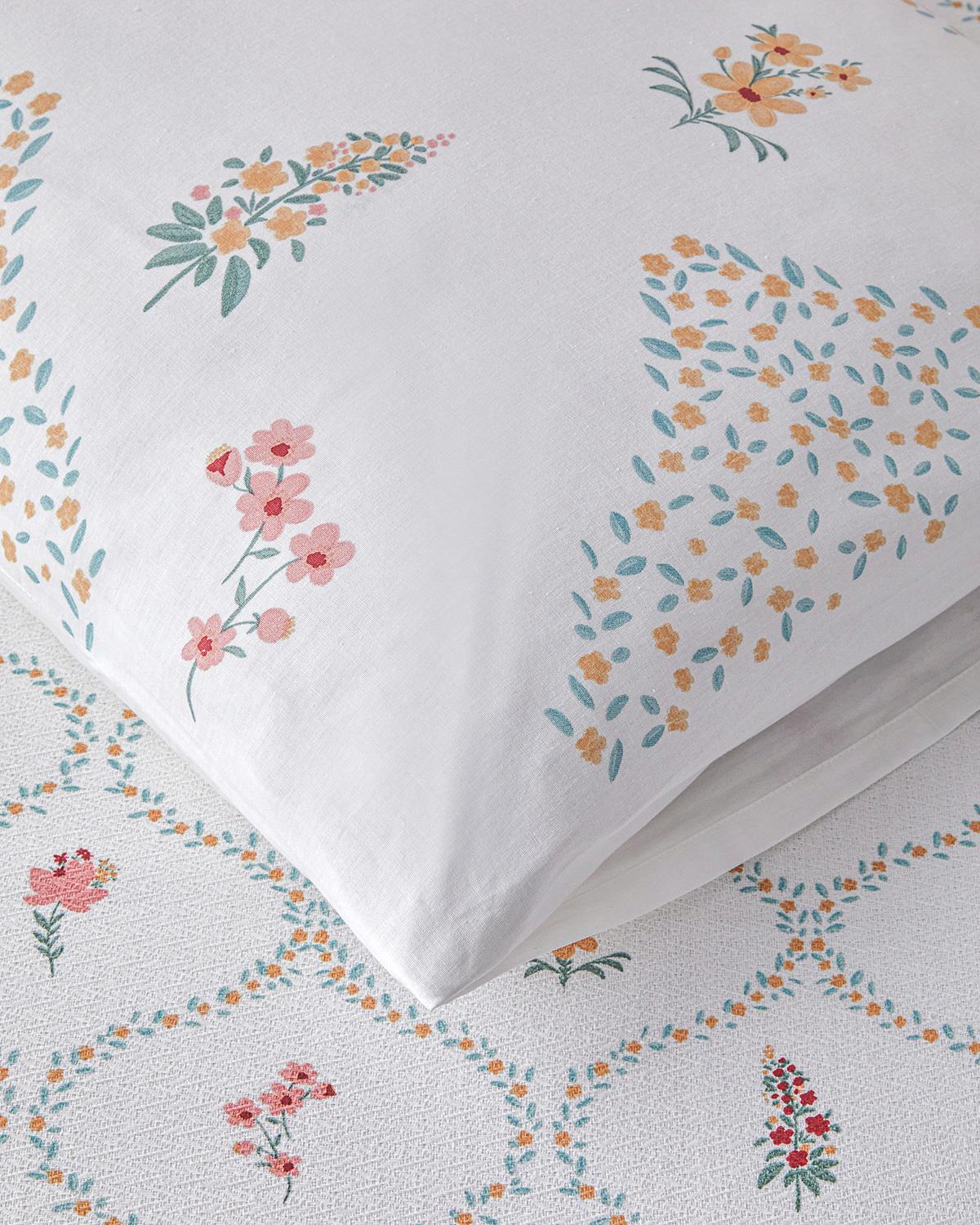 Chamomile Cells Baskılı King Size Pike Takımı 240x220 cm Sarı