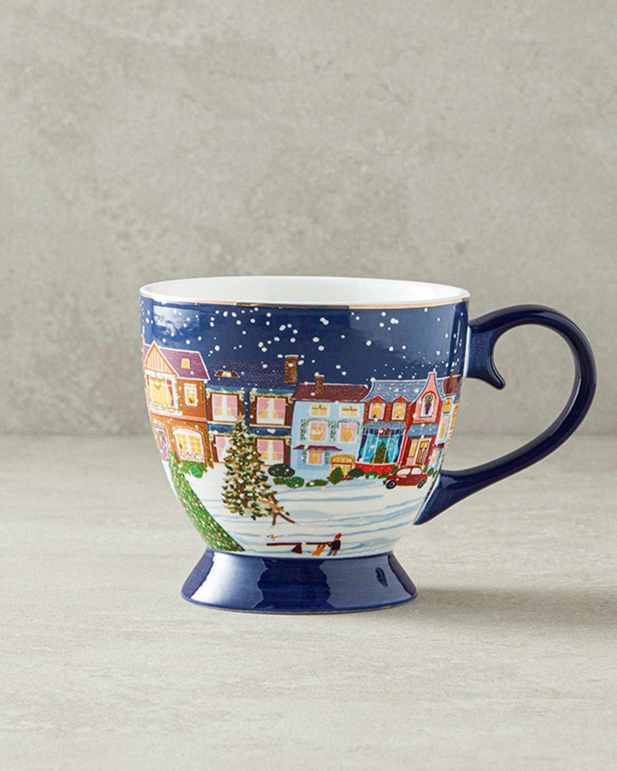 Cheerful Night New Bone China Kupa 460 ml Lacivert