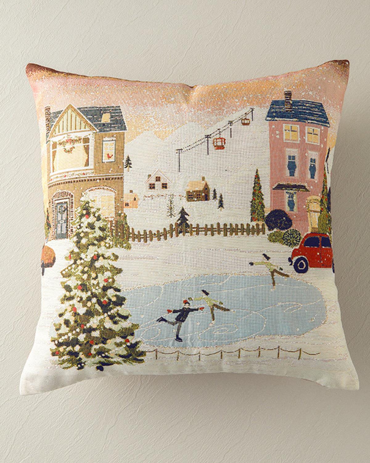 Cheerful Skate Goblen Kırlent Kılıfı Pembe