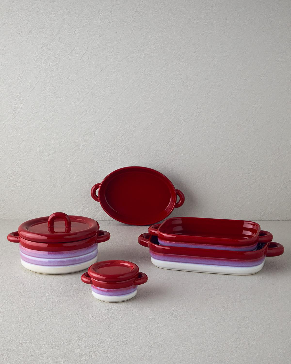 Cheerful Stoneware Fırın Kabı Kırmızı